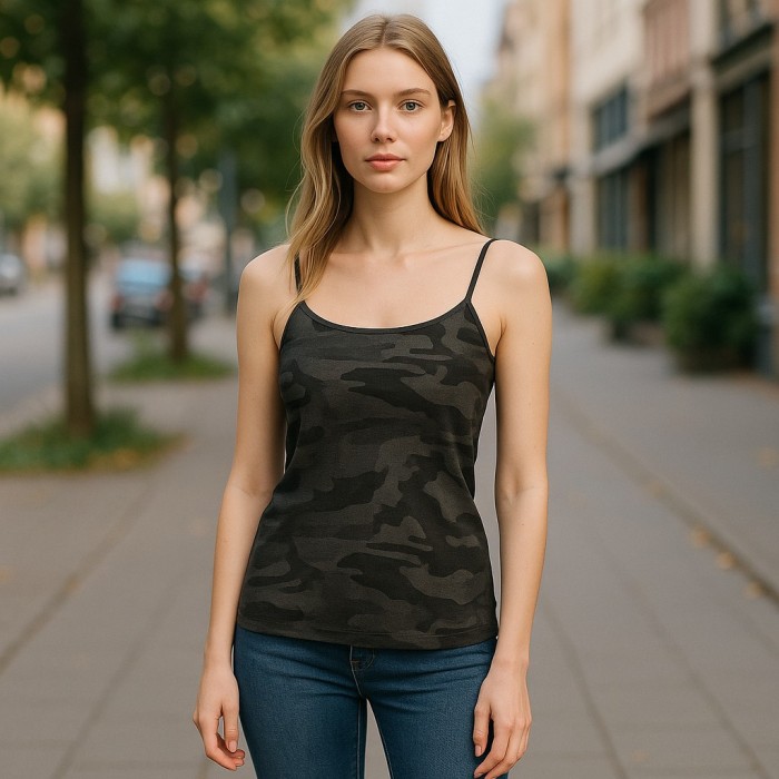 Black camouflage Camisole